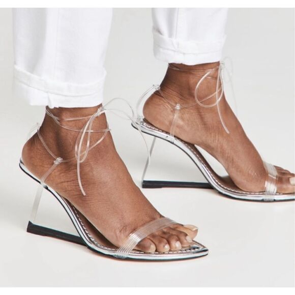 Good American Cinder-F*-Rella Wedge Lucite Heels Size 7.5 New - Picture 10 of 11